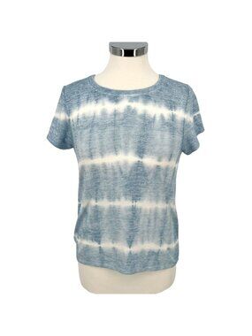 Market & Spruce Tie-Dye Short Sleeve Casual Top Blue White Size Petite XS NWT